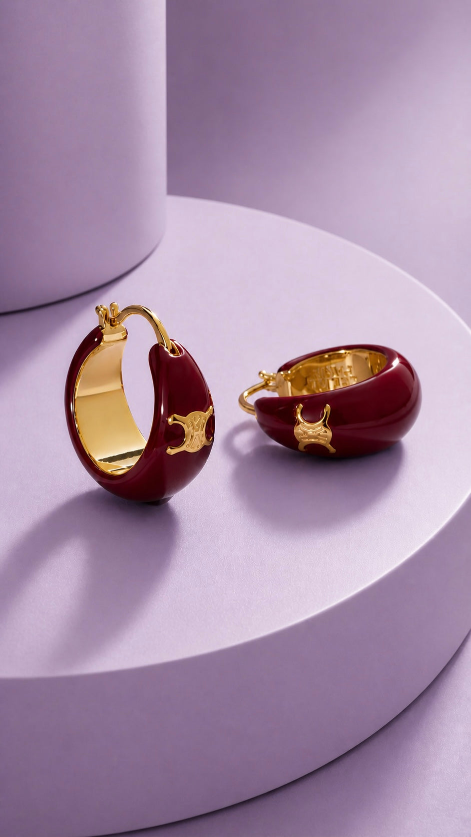 Rogue Hoop - Gold Plated Enamel Hoop Earrings