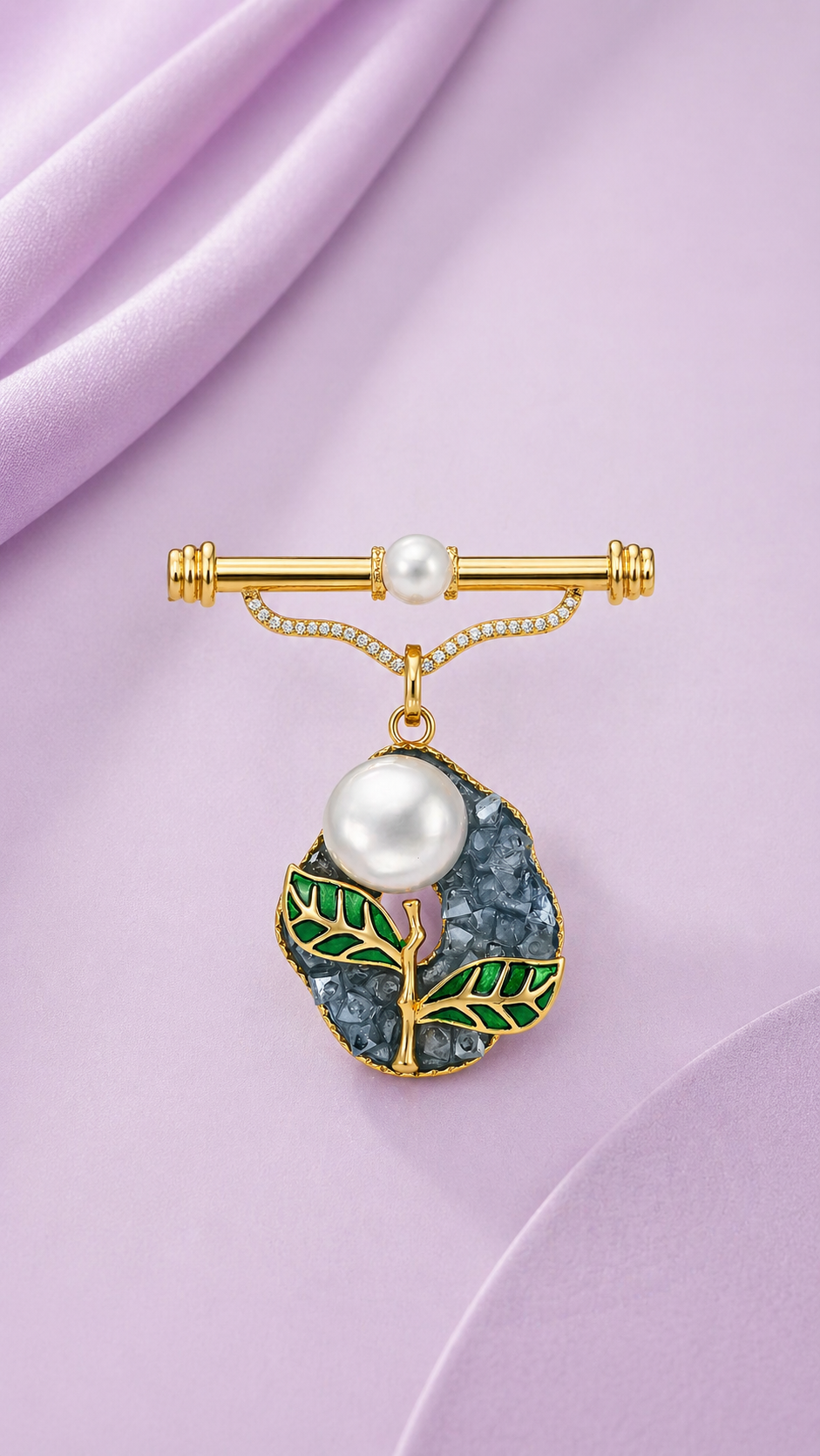 Pearl Flower - 18k Gold Plated Freshwater Pearl Brooch