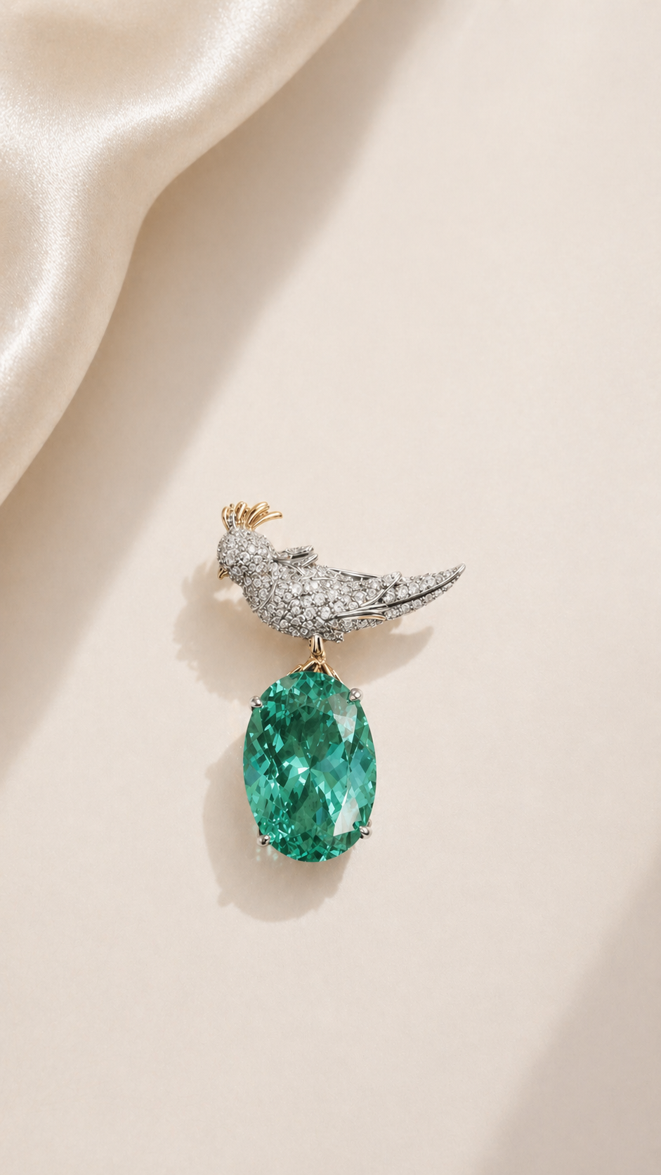 Gem Perch - Crystal Cocktail & Gemstone Drop Brooch