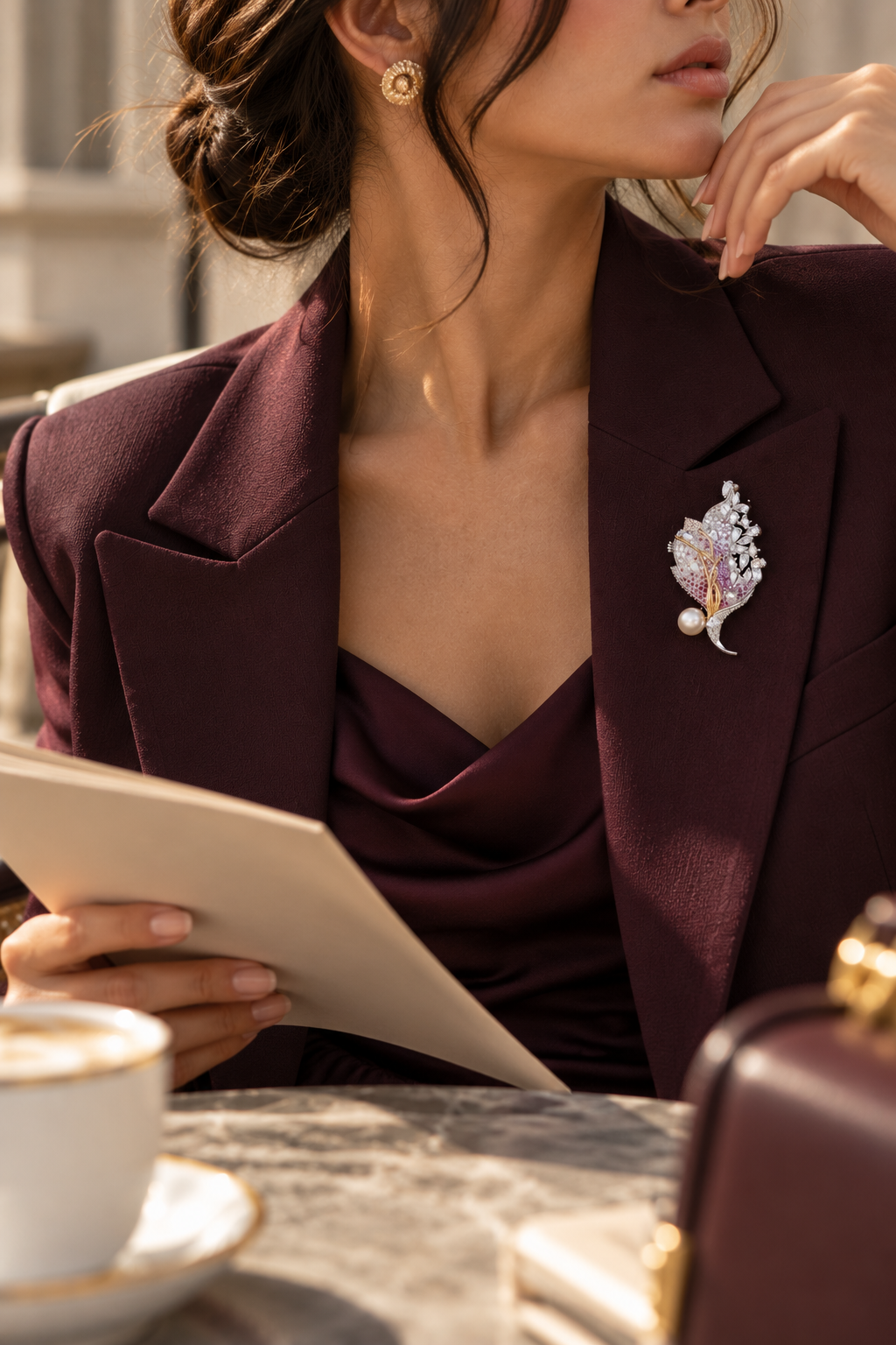 Pretty Chaos – Pink Crystal & Pearl Brooch