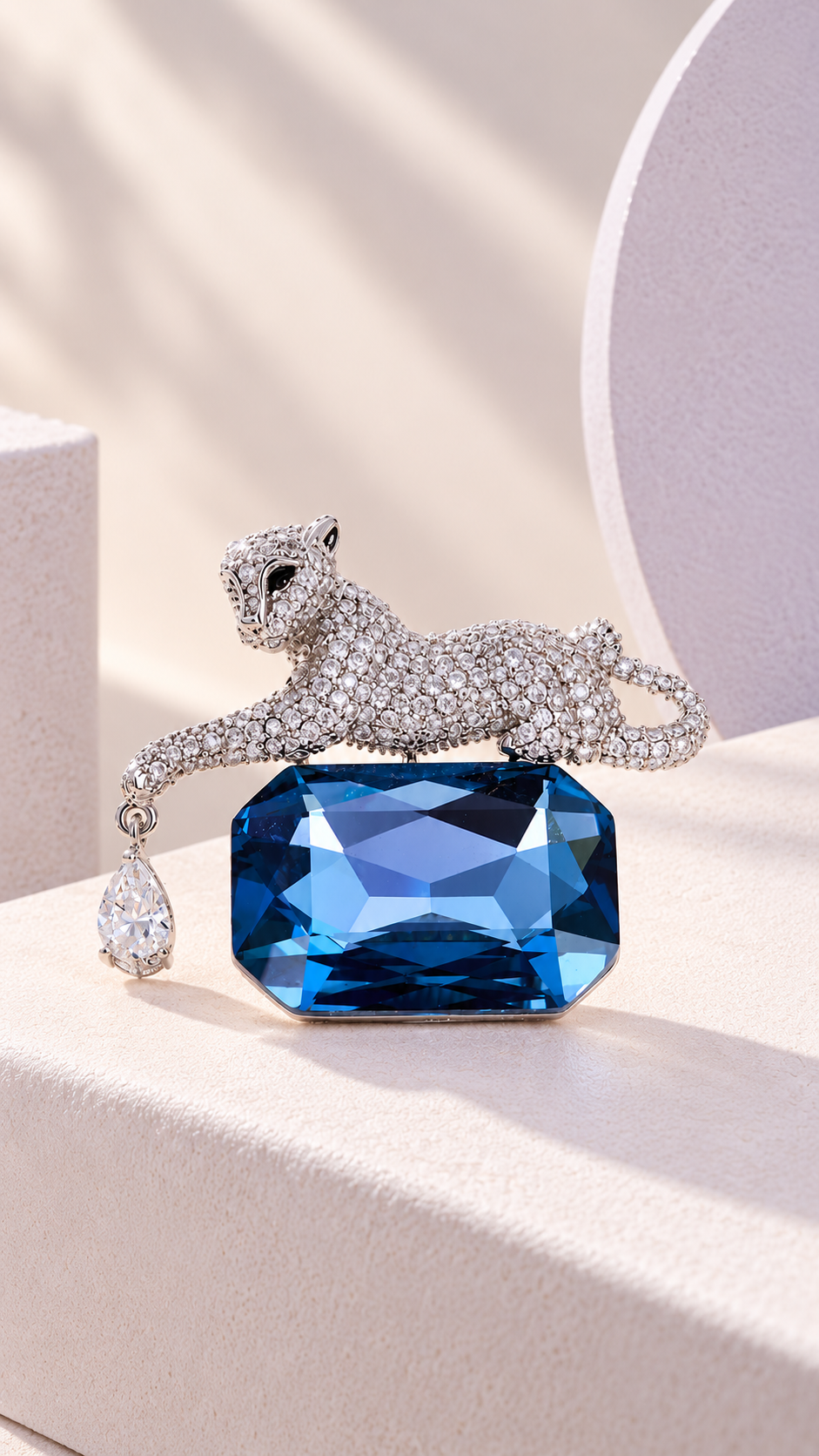 Blue Panther – Crystal Panther Brooch