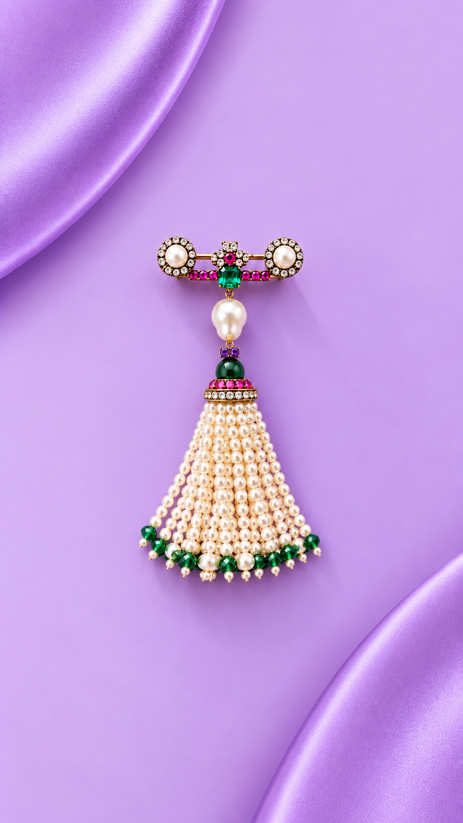 Royal Tassel-  Beaded Tassel Brooch