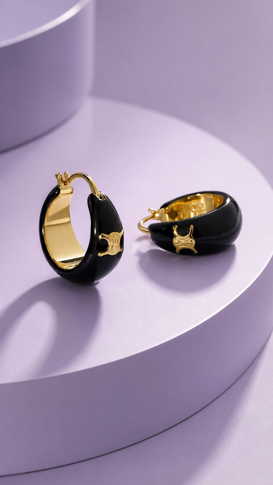 Rogue Hoop - Gold Plated Enamel Hoop Earrings