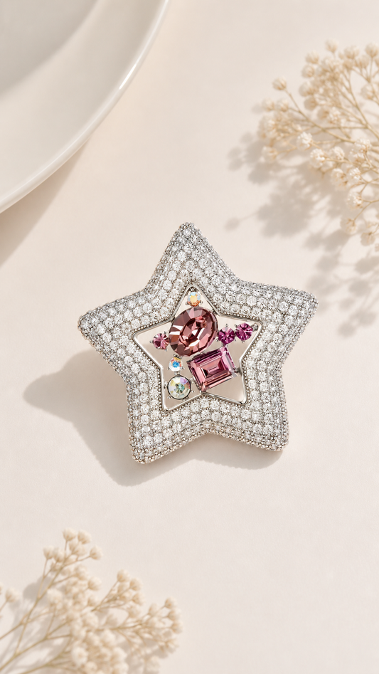 Icy Star - Pavé Crystal Star Brooch