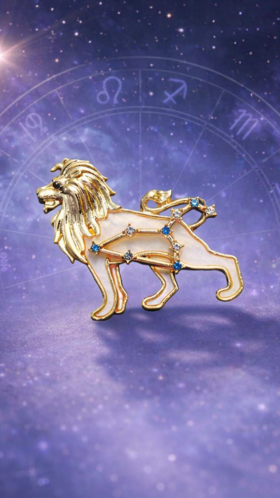 Astral Identity - Gold Zodiac Crystal Brooch