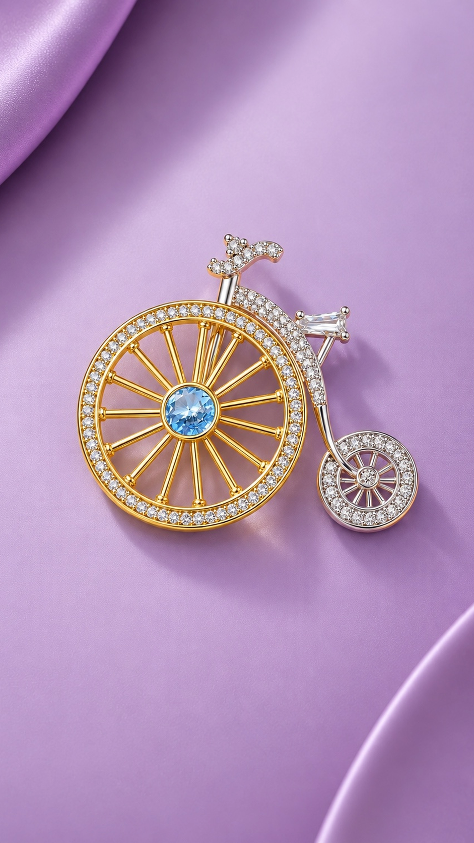 Quiet a Ride - Spinning Bicycle Brooch
